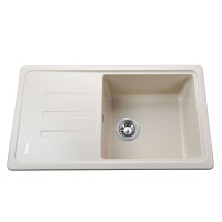 Гранітна мийка Globus Lux LUGANO слонова кiстка 780х435