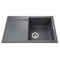 Гранітна мийка Globus Lux KOMO сірий металік 790х500