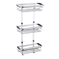 Поличка в душову TOPAZ 4103-пряма Потрійна латунь (300*130*650мм)