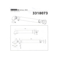 Димохід коаксіальний для конденсаційного котла Ariston 1000 мм, ø 60/100 із коліном, 3318073
