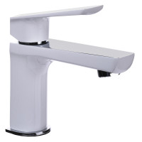 Змішувач для умивальника TOPAZ LEXI TL 21201-H57-CW cartridge D35 білий/хром или( TL 21201-H57-W)