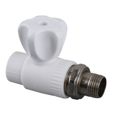 Кран радиаторный прямой Kalde PPR ф25x3/4 (белый)  22011