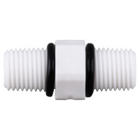 Ніпель пласт. з ущільнювальними кільцями. 1/4