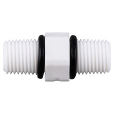 Ніпель пласт. з ущільнювальними кільцями. 1/4