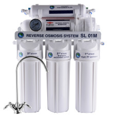 Система зв. осмосу Bio+ systems (мембр.Filmtec, вир. США) без насоса, мін-р RO-75-SL01M + ПЛАСТ. бак