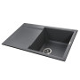 Гранітна мийка Globus Lux KOMO сірий металік 790х500