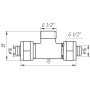 Тройник с наружной резьбой APE ITALY 733 L 16x1/2x16