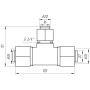 Тройник промежуточный APE ITALY 731 L 26x20x26
