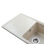 Гранитная мойка Globus Lux LUGANO слоновая кость 780х435