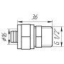 Муфта с наружной резьбой APE ITALY 701 L 1/2х16