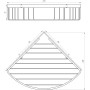 Поличка в душову TOPAZ 4114- кутова Одинарна латунь (124*124*55мм)