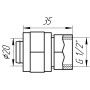 Муфта с внутренней резьбой APE ITALY 702 L 1/2x20