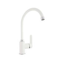 Смеситель для кухни EMMEVI NEFER small поворотный гусак BIO770077 Матовый Белый
