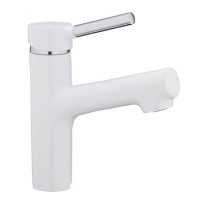 F1044-8 Змішувач для умивальника гайка білий/хром Ø35 FRAP 1/10