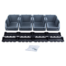 Набір лотків для метизів 8шт з кріпленнями сірий Sigma 7418291