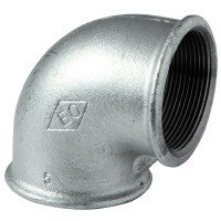 09025006 Коліно оцинковане білий чавун Ø1 1/4