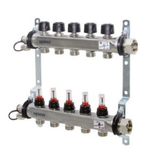 Колектор нержавійка з відсічними кранами Smart S LS Ø1 НГ x 12 х 3/4