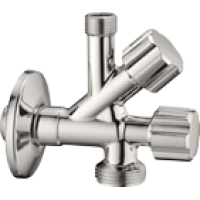 D902594 Кран подвійний кутовий для сантехприладів Ø1/2