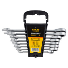 Набір ключів накидних трещоточних 8шт 8, 10, 12, 13, 14, 15, 17, 19мм CrV satine Sigma 6010521