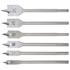 Набір свердел пір'яних 6шт Ø10, 12, 16, 18, 20, 25мм, довжина 150мм Grad 1314665