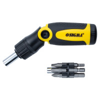 Викрутка з реверсом ламана + біти 12шт CrV Sigma 4001961