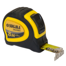 Рулетка магнітна прогумована з автостопом 8м * 25мм Sigma 3824081