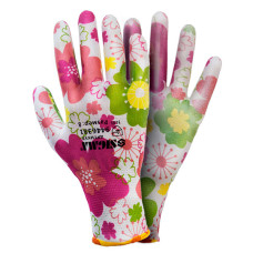 Рукавички з ПУ покриттям білі манжет Sigma 9446381