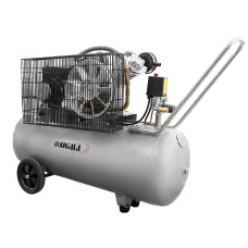 Компресор двоциліндровий ремінний 2.5кВт 396 л/хв 10бар 100л 2 крана Sigma 7044151