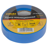 Изолента ПВХ синяя 0,13мм×19мм×20м Premium Sigma 8411411