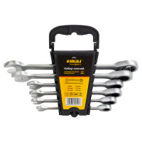 Набір ключів рожково-накидних трещоточних 6шт 8, 10, 12, 13, 17, 19мм CrV satine Sigma 6010511