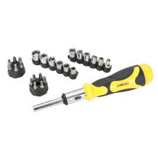 Викрутка з реверсом + насадки торцеві ¼ 