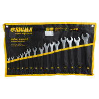 Ключі рожково-накидні 15шт 6-22мм CrV satine тк чохол Sigma 6010131