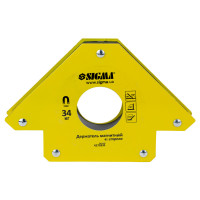 Магнит для сварки стрела 34кг 110×110мм 45,90,135° Sigma 4270331