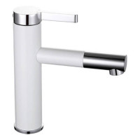 F1052-14 Смеситель для умывальника поворотный аэратор гайка белый/хром Ø35 FRAP 1/10