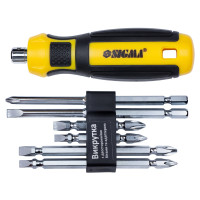 Викрутка з двосторонніми бітами 6в1 + адаптер CrV Mega Sigma 4009711