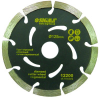 Круг алмазний сегментований Ø115х22.2мм, 13200 об/хв Sigma 1922321