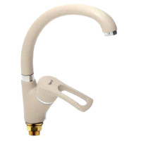 F4166-10 (F41) Змішувач для кухні однорич. вухо лат. корпус гайка Ø40 світло-бежевий Frap 1/8