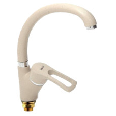 F4166-10 (F41) Змішувач для кухні однорич. вухо лат. корпус гайка Ø40 світло-бежевий Frap 1/8