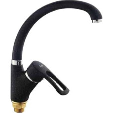 F4166-7 (F41) Змішувач для кухні однорич. вухо лат. корпус гайка Ø40 чорний Frap 1/8