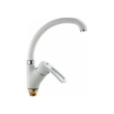 F4166-8 (F41) Змішувач для кухні однорич. вухо лат. корпус гайка Ø40 білий Frap 1/8
