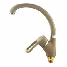 F4166-9 (H66) Змішувач для кухні однорич. гусак вухо латун. корпус гайка Ø40 пісочний Frap 1/8
