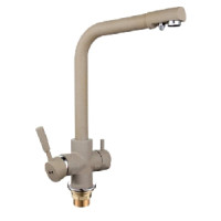 F4352-20 (H52) Змішувач для кухні однорич. Г-под.гусак під фільтр латунь гайка Ø35 беж Frap 1/10