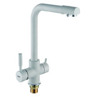 F4352-8 (H52) Змішувач для кухни однорич. Г-под.гусак під фільтр латунь гайка Ø35 білий Frap 1/10