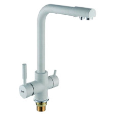 F4352-8 (H52) Змішувач для кухни однорич. Г-под.гусак під фільтр латунь гайка Ø35 білий Frap 1/10