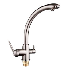 F4399-5 (F43) Змішувач для кухні однорич. під фільтр вухо латунь гайка Ø35 сатин Frap 1/10