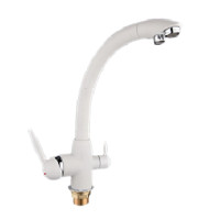 F4399-8 (F43) Змішувач для кухні однорич. під фільтр вухо латунь гайка Ø35 білий Frap 1/10