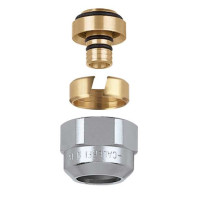 445516 Гайка з ніпелем для мідно-пластикових труб Q-tec® KME хром Ø3/4