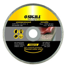 Круг відрізний алмазний універсальний Ø230х2.4х22.2мм, 6600 об/хв Sigma 1922171