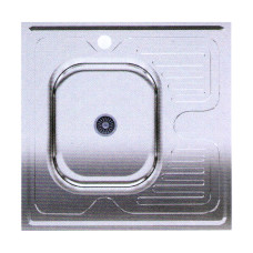 Мийка квадратна накладна ліва 600 х 600 х 150 Asil Krom 0,4 1/20