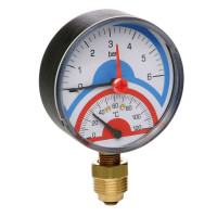 Термоманометр Icma №258 радіаторний з запірним клапаном 1/2